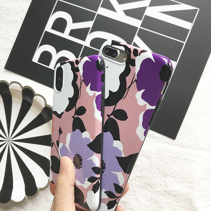 Fashion-Flower-Pattern-TPU-Protective-Case-Back-Cover-for-iPhone-X--6S--6S-Plus--7--8--7-Plus--8-Plu-1436067-4