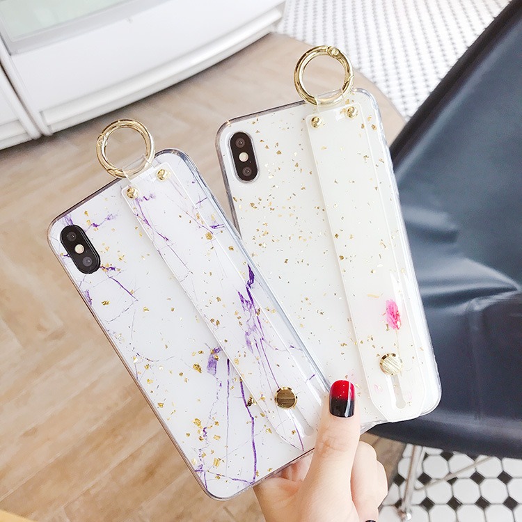 Fashion-Marble-Pattern-with-Wrist-Strap-Bracket-Shockproof-Epoxy-TPU-Protective-Case-for-iPhone-X--X-1447440-1