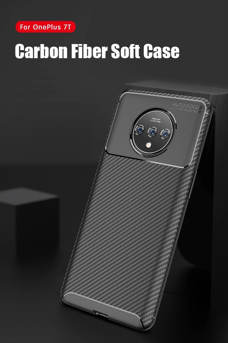 For-OnePlus-7T-Bakeey-Luxury-Carbon-Fiber-Shockproof-Anti-fingerprint-Silicone-Protective-Case-1602793-1
