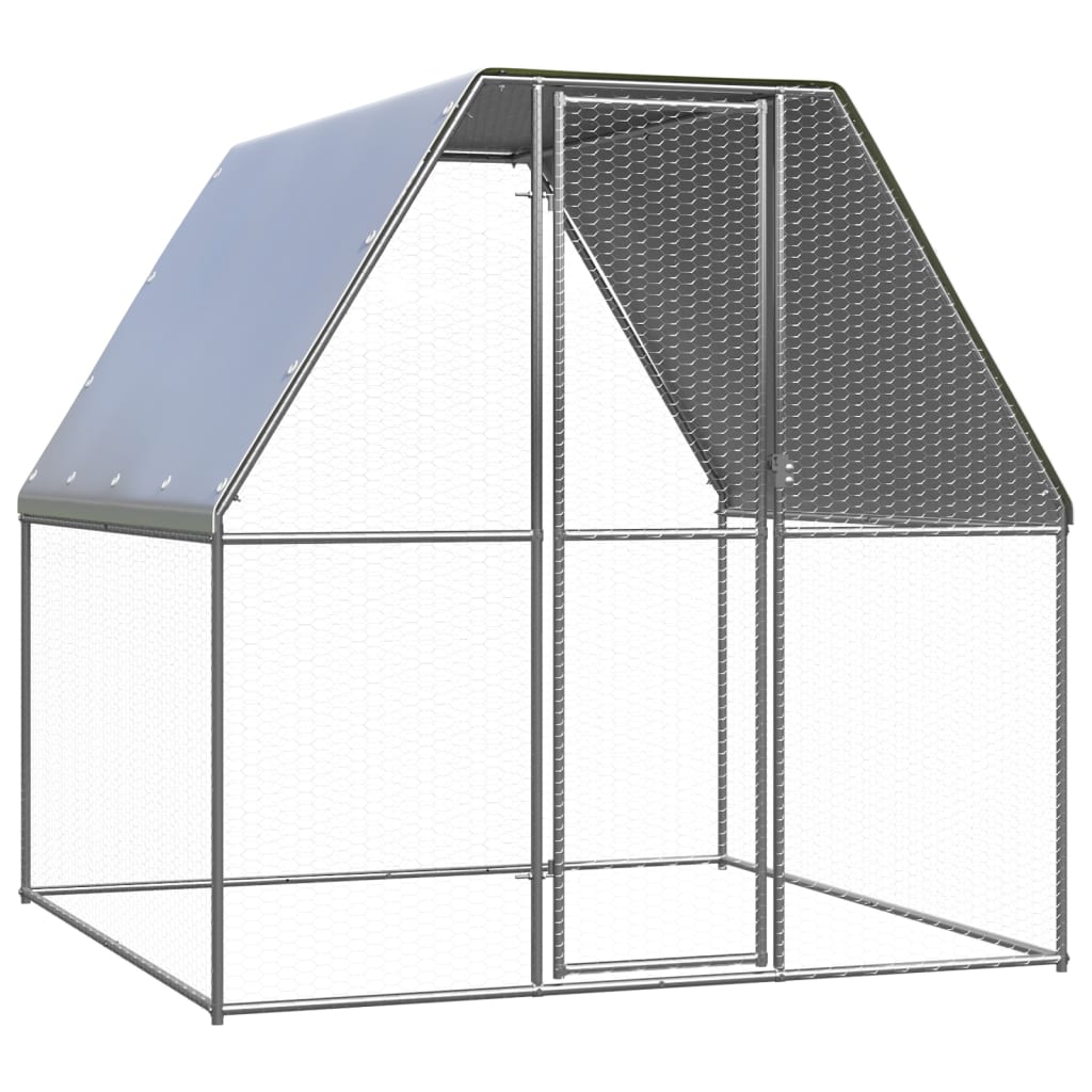 EU-Direct-vidaXL-150776-Chicken-Cage-2x2x2-m-Galvanised-Steel-Pet-Supplies-Rabbit-House-Pet-Home-Pup-1950137-1