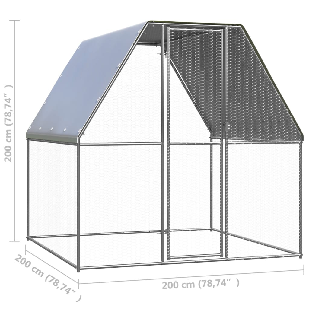 EU-Direct-vidaXL-150776-Chicken-Cage-2x2x2-m-Galvanised-Steel-Pet-Supplies-Rabbit-House-Pet-Home-Pup-1950137-5