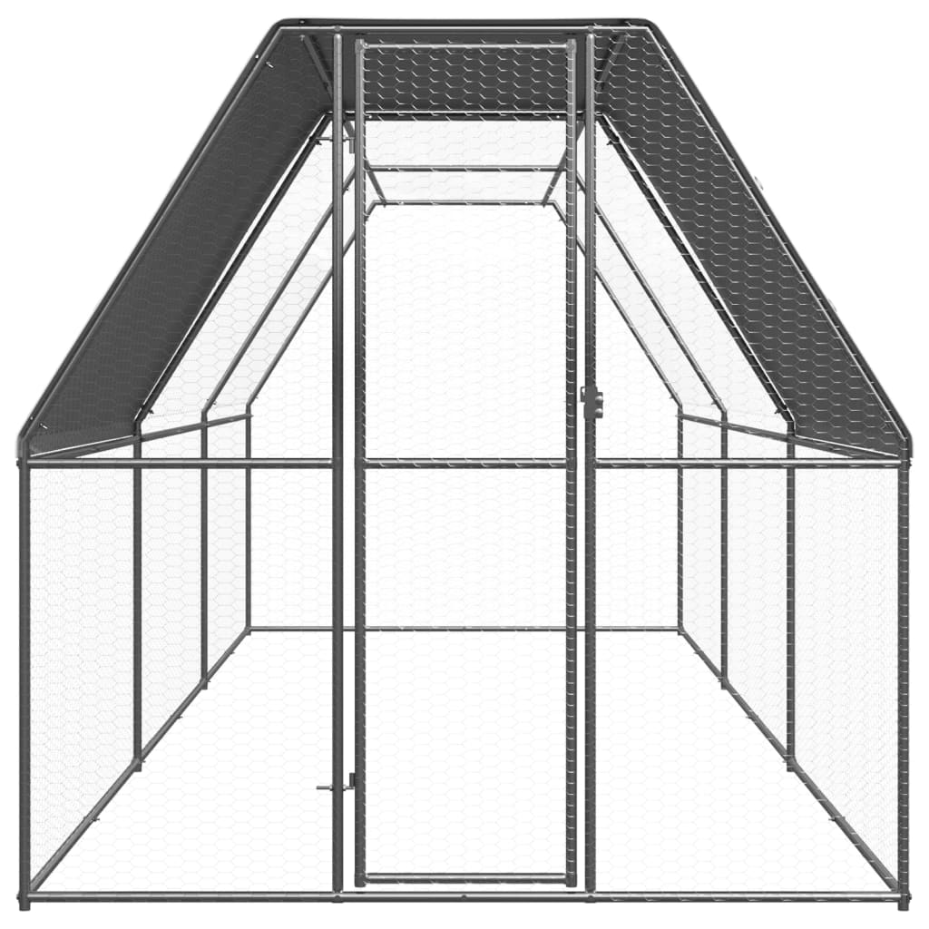 Outdoor-Chicken-Cage-66x197x66-Galvanized-Steel-1971258-5