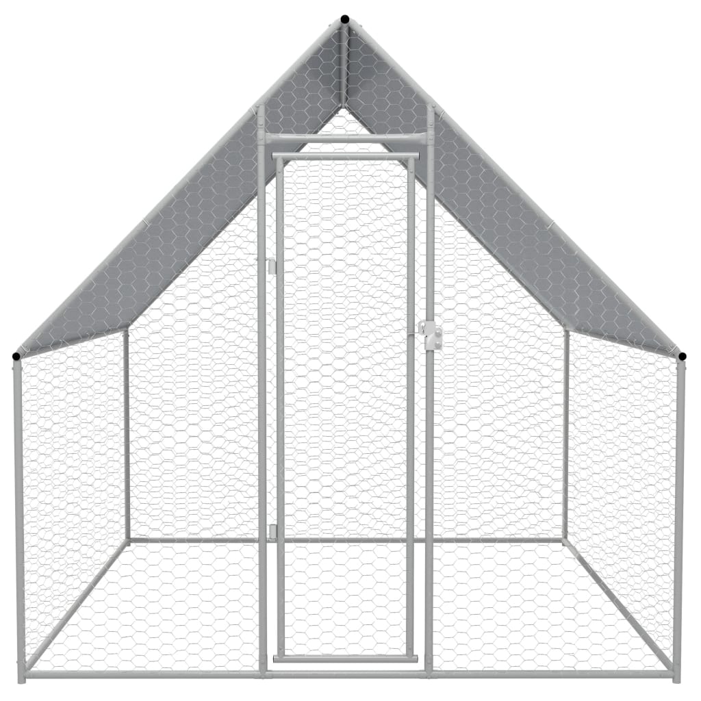 Outdoor-Chicken-Cage-Galvanized-Steel-66quotx66quotx63quot-1971299-1