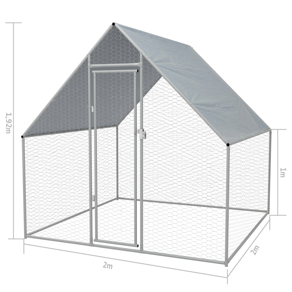 Outdoor-Chicken-Cage-Galvanized-Steel-66quotx66quotx63quot-1971299-2