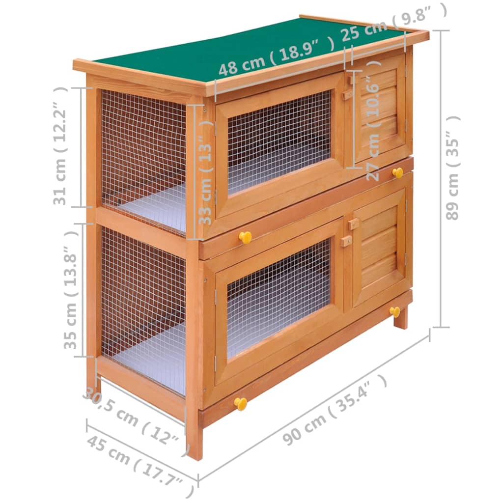 Outdoor-Rabbit-Hutch-Small-Animal-House-Pet-Cage-4-Doors-Wood-1971290-4