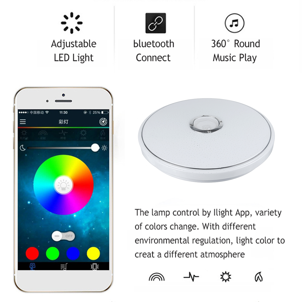 3660W-40cm-6500K-LED-Ceiling-Light-RGB-bluetooth-Music-Speaker-Dimmable-Lamp-Remote-Home-1637847-3