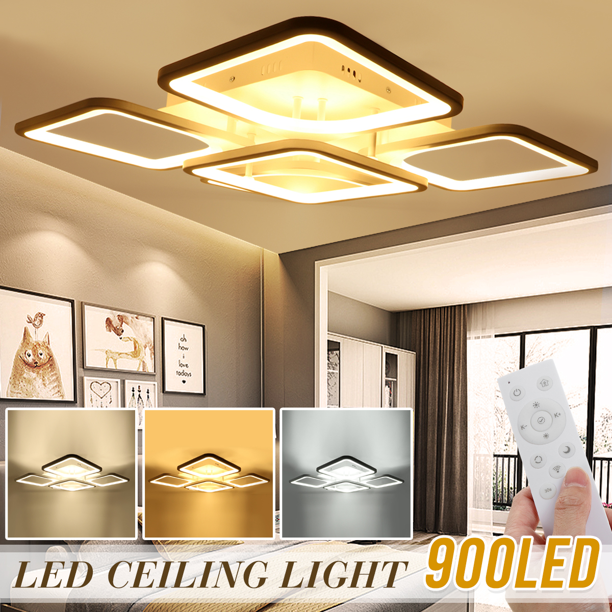 4300LM-900-LED-Ceiling-Lamp-5Pcs-Cube-Living-Room-Bedroom-Pendant-LightRemote-1745053-2