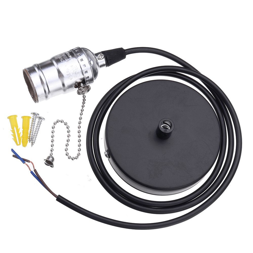 AC110-250V-E27-Sliver-Vintage-Edison-Light-Socket-Lamp-Holder-Pendant-Bulb-Adapter-with-Zipper-1455460-2