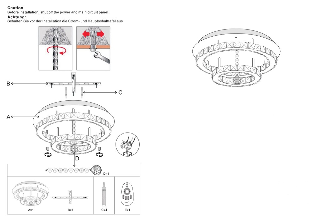 AC165-265V-30CM-Modern-Chandelier-Crystal-Dimmable-LED-Ceiling-Light-With-Remote-Control-for-Indoor--1770875-10