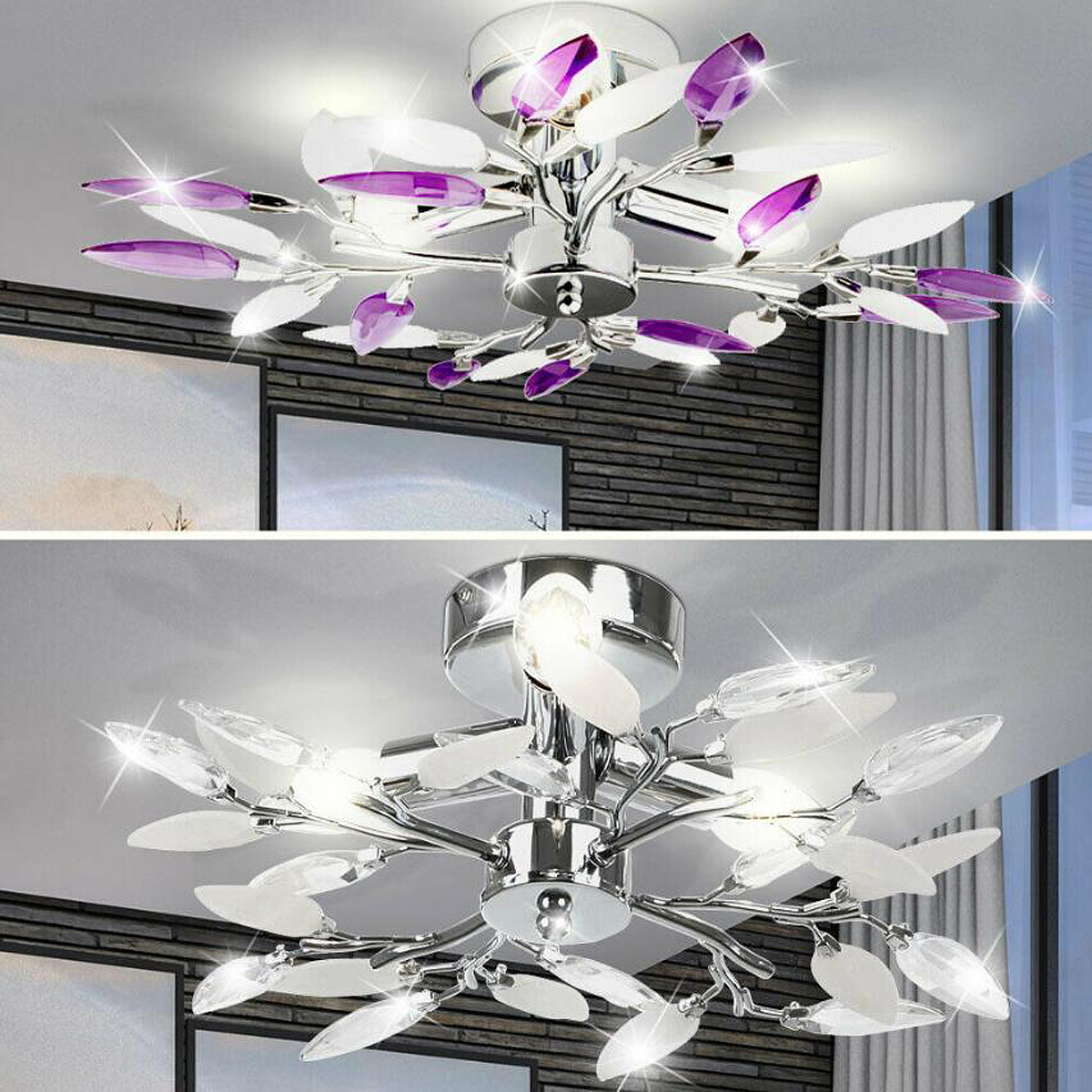 Acrylic-Leaf-Arms-Ceiling-Light-LED-Living-Bedroom-Room-Lamp-Fitting-Lighting-1605679-5