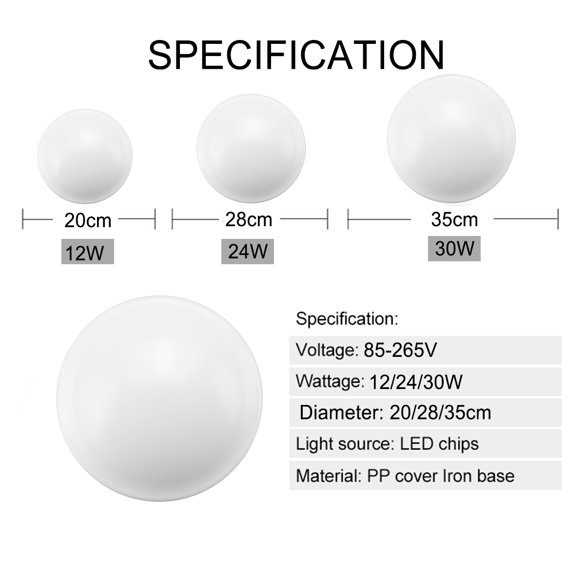 Ceiling-Light-122430W-85V-265V-28cm-LED-Mount-Fixture-Lamp-Bedroom-Living-Room-1698266-3