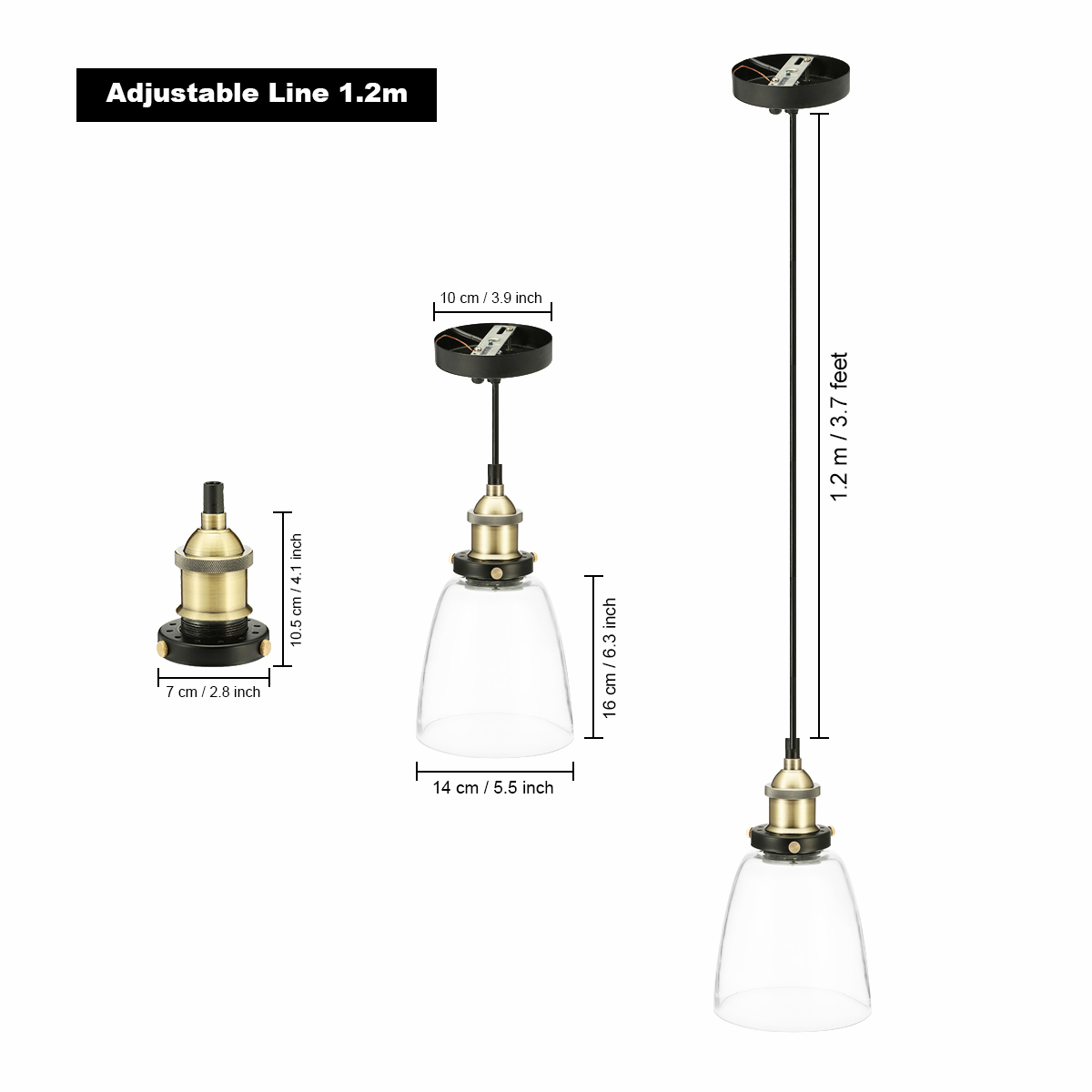 KINGSO-110V-E26E27-Vintage-Industrial-Pendant-Light-Bell-like-Glass-Shade-Without-Bulb-1896142-7