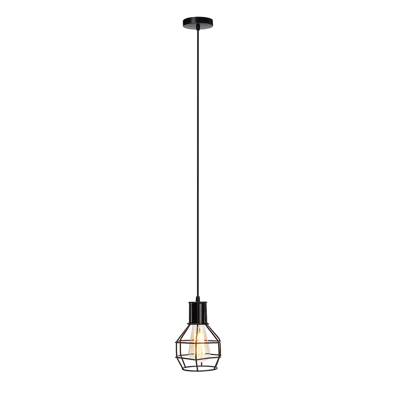 Vintage-Industrial-Pendant-Ceiling-Light-Lamp-Shade-Metal-Cage-Black-Cafe-Loft-Bar-1640935-9