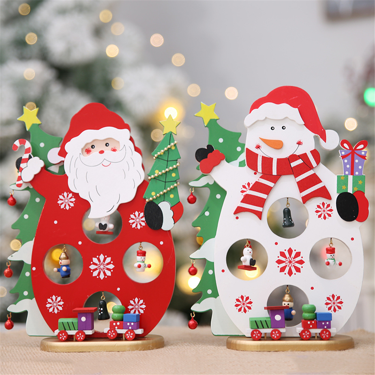 2417CM-Christmas-Santa-Claus-Snowman-Holiday-Desktop-Wooden-Craft-Decorations-1370277-1