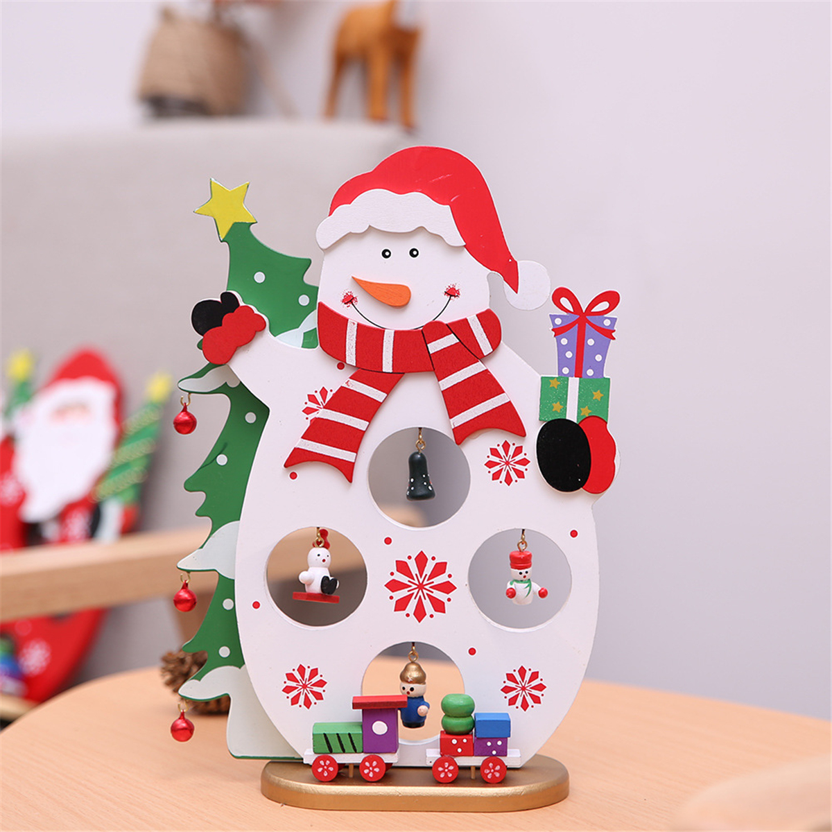 2417CM-Christmas-Santa-Claus-Snowman-Holiday-Desktop-Wooden-Craft-Decorations-1370277-2