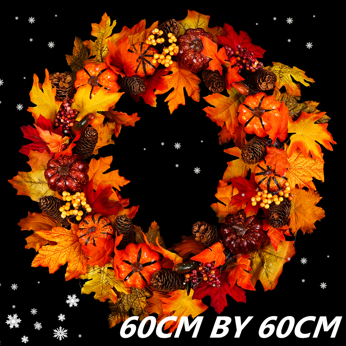 60cm-Christmas-Maple-Leaves-Pumpkin-Berry-Wreath-Garland-Door-Hanging-Craft-Decorations-1386278-2