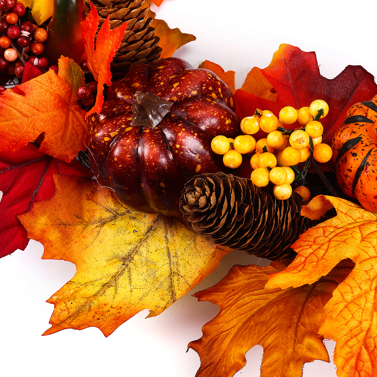 60cm-Christmas-Maple-Leaves-Pumpkin-Berry-Wreath-Garland-Door-Hanging-Craft-Decorations-1386278-7