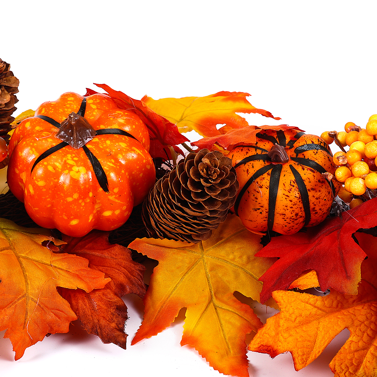 60cm-Christmas-Maple-Leaves-Pumpkin-Berry-Wreath-Garland-Door-Hanging-Craft-Decorations-1386278-8
