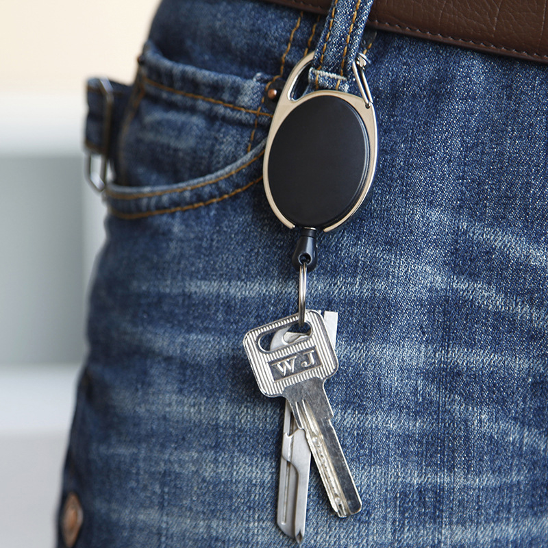 Outdoor-EDC-Metal-Keychain-Ring-Multifunction-Retractable-Anti-Lost-Key-Ring-Buckle-Pull-Clip-1398927-8