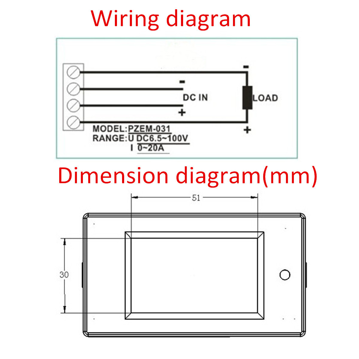 Excellwayreg-20A-DC-Multifunction-Digital-Power-Meter-Energy-Monitor-Module-Volt-Meterr-Ammeter-996111-2