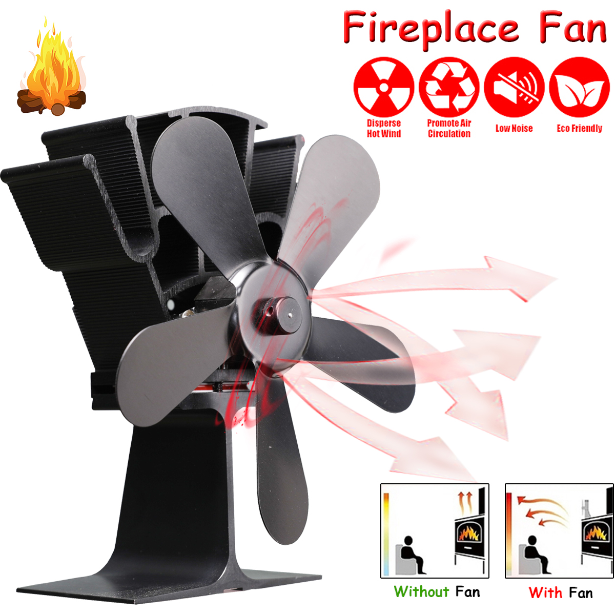 1100RPM-5-Blade-Wood-Stove-Fan-Fireplace-Fire-Heat-Powered-Saving-Ecofan-Silent-Fan-1726118-2