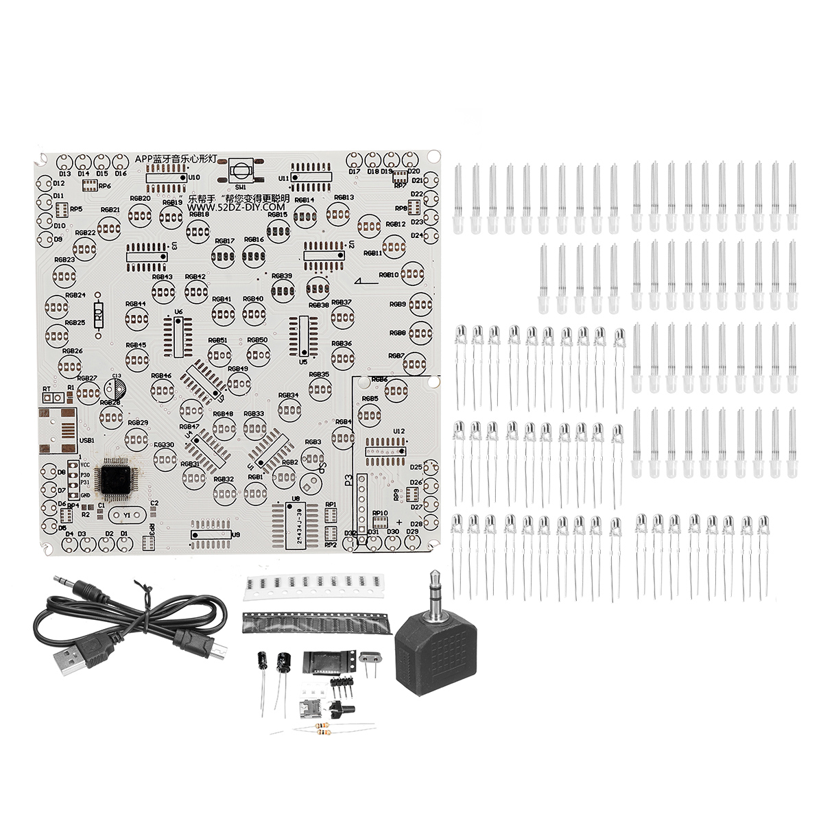 DIY-Full-color-RGB-Heart-shaped-LED-Flashing-Kit-Electronic-Kit-1861395-1