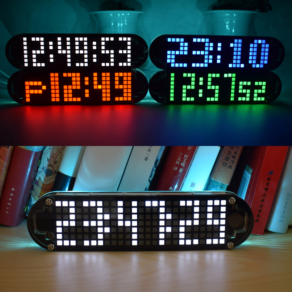 Geekcreitreg-DS3231-High-Accuracy-Multifunction-LED-Dot-Matrix-Animation-Effects-Clock-DIY-Kit-1293621-1