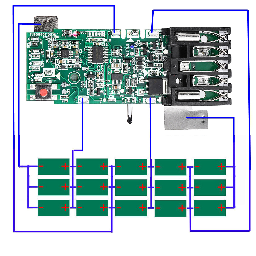 M18-Lithium-Battery-Plastic-Case-Charging-Protection-Circuit-Board-PCB-For-Milwaukee-18V-30Ah-90Ah-B-1938759-1