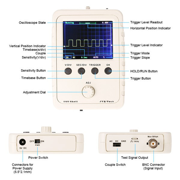 Original-JYETech-DSO-SHELL-DSO150-15001K-DIY-Digital-Oscilloscope-Unassembled-Kit-With-Housing-1093865-1