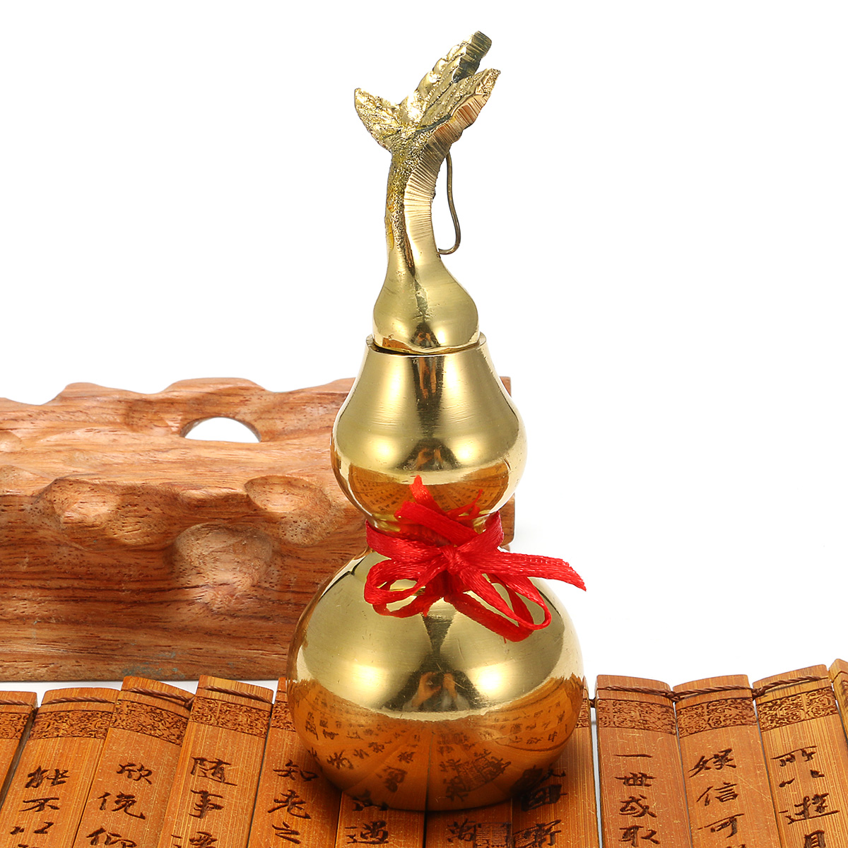 Gold-Brass-Feng-Sui-Gourd-with-Red-Ribbon-Good-Luck-Collection-Decorations-1304581-8