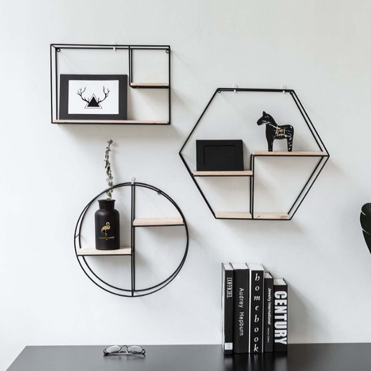 Nordic-Geometric-Wood-Iron-Wall-Shelf-Plant-Display-Rack-Storage-Cafe-Home-Decorations-1440283-2