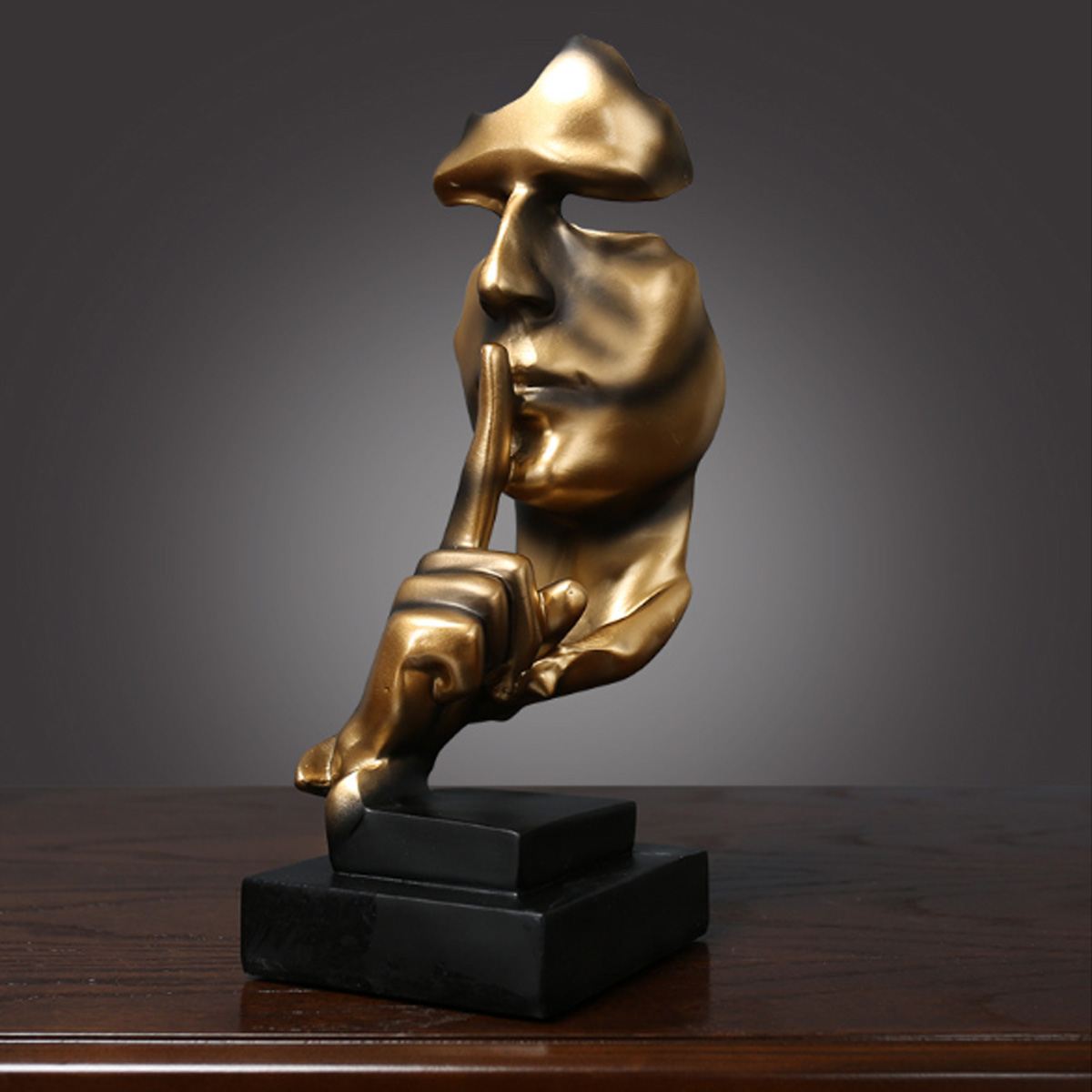 Nordic-Style-Resin-Silent-Decoration-Statues-Gold-Silence-Sculptures-Home-Decorations-1537442-6