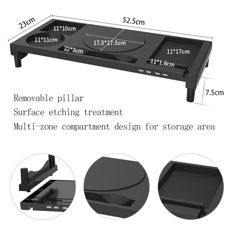 360deg-Rotatable-Macbook-iMac-Monitor-Computer-Display-Riser-Desktop-Monitor-Stand-with-USB-Charging-1872033-6