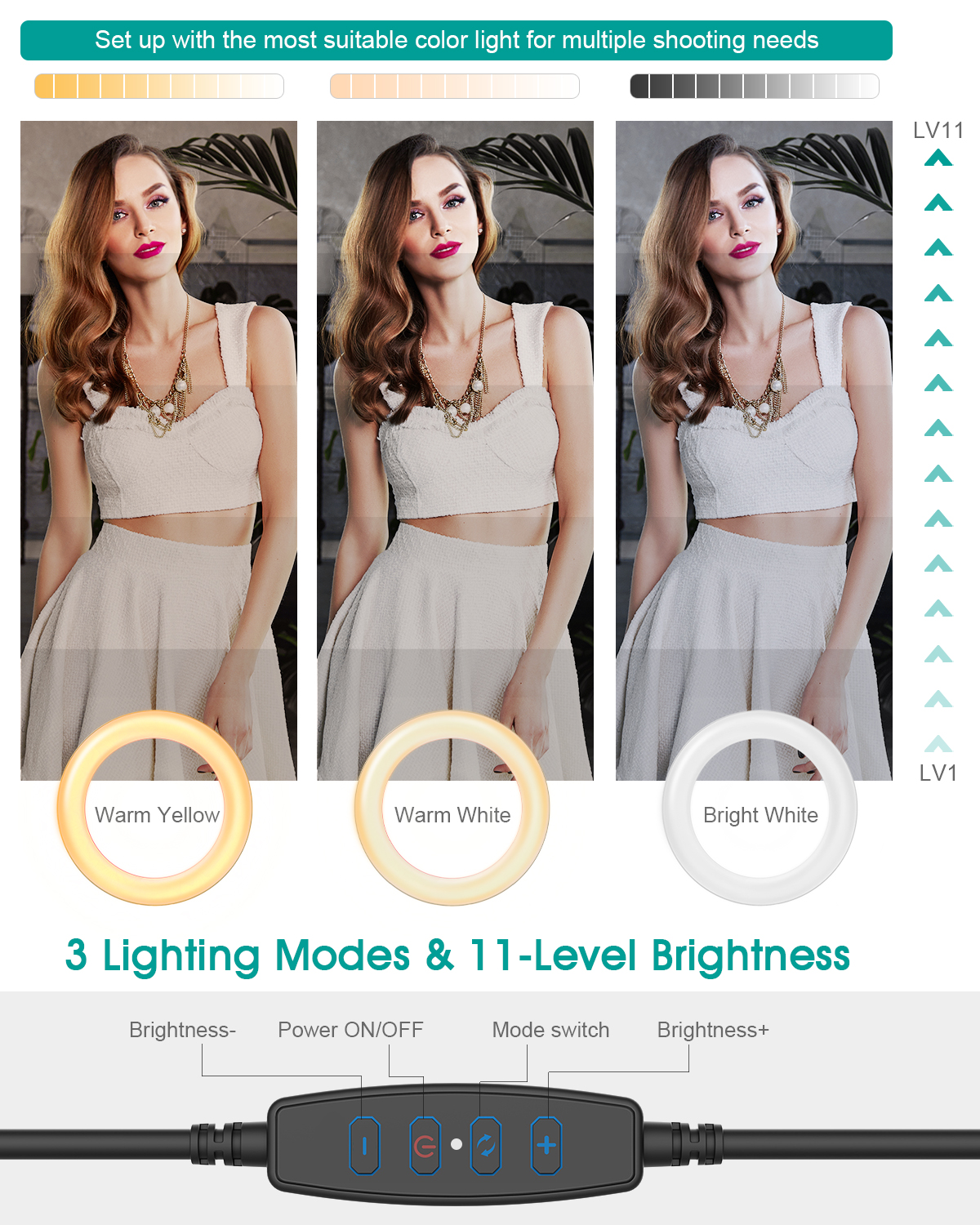 ELEGIANT-EGL-02S-10-inch-3-Color-Modes-Dimmable-LED-Ring-Full-Light-Tripod-Stand-Live-Selfie-Holder--1855695-2