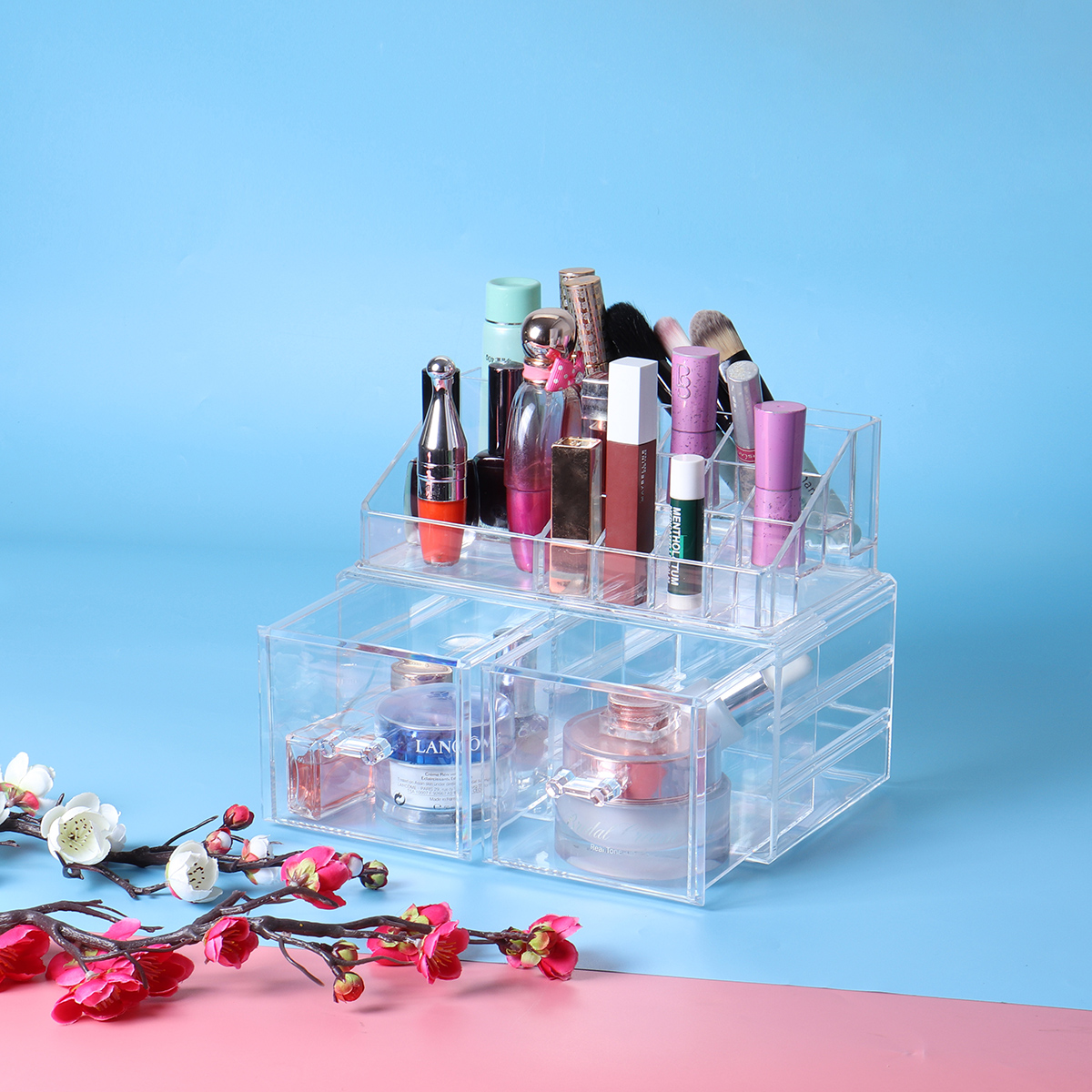 2-in-1-Jewerly-Cosmetics-Storage-Box-Makeup-Combination-Storage-Organizer-Box-Transparent-with-Drawe-1783510-6