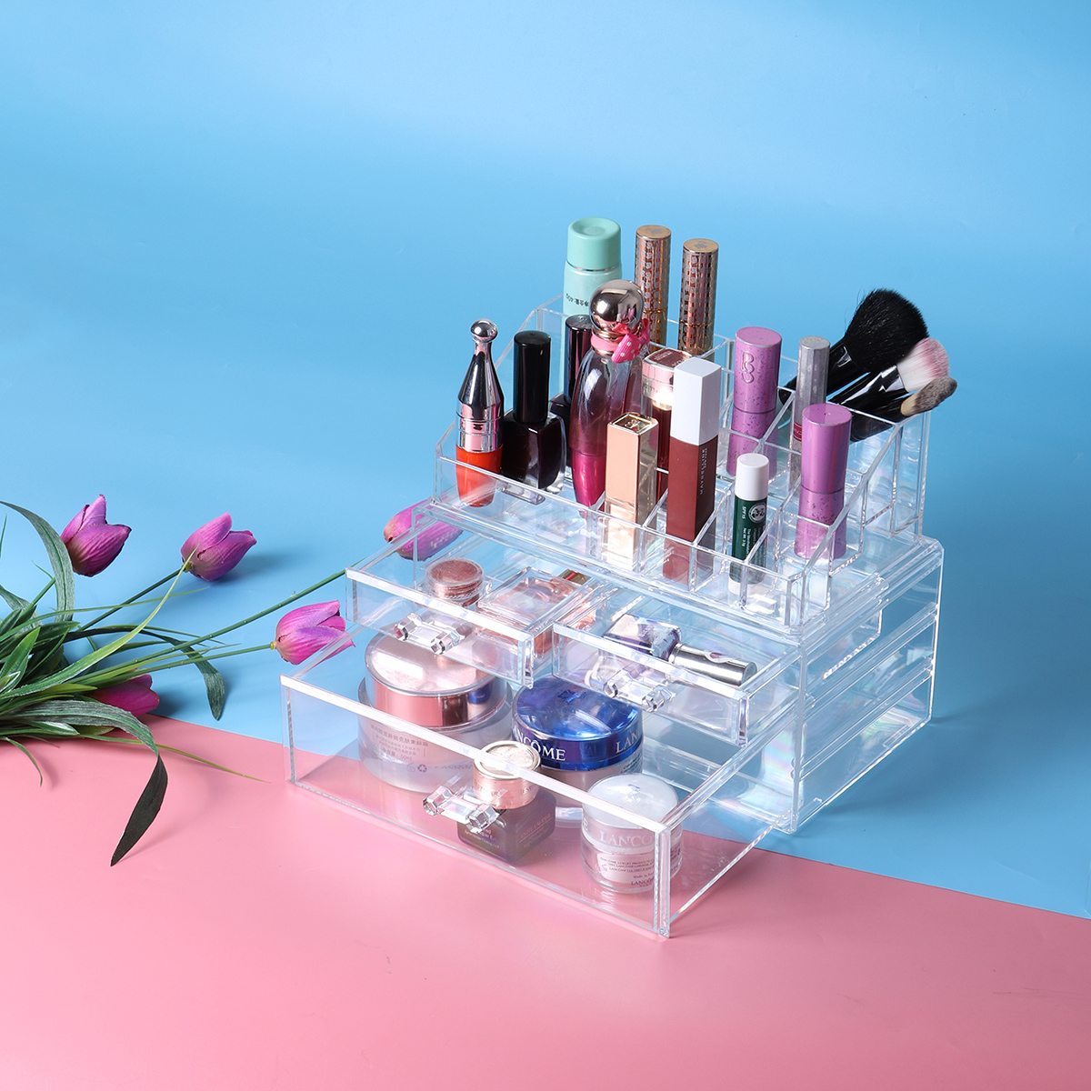 2-in-1-Jewerly-Cosmetics-Storage-Box-Makeup-Combination-Storage-Organizer-Box-Transparent-with-Drawe-1783510-7