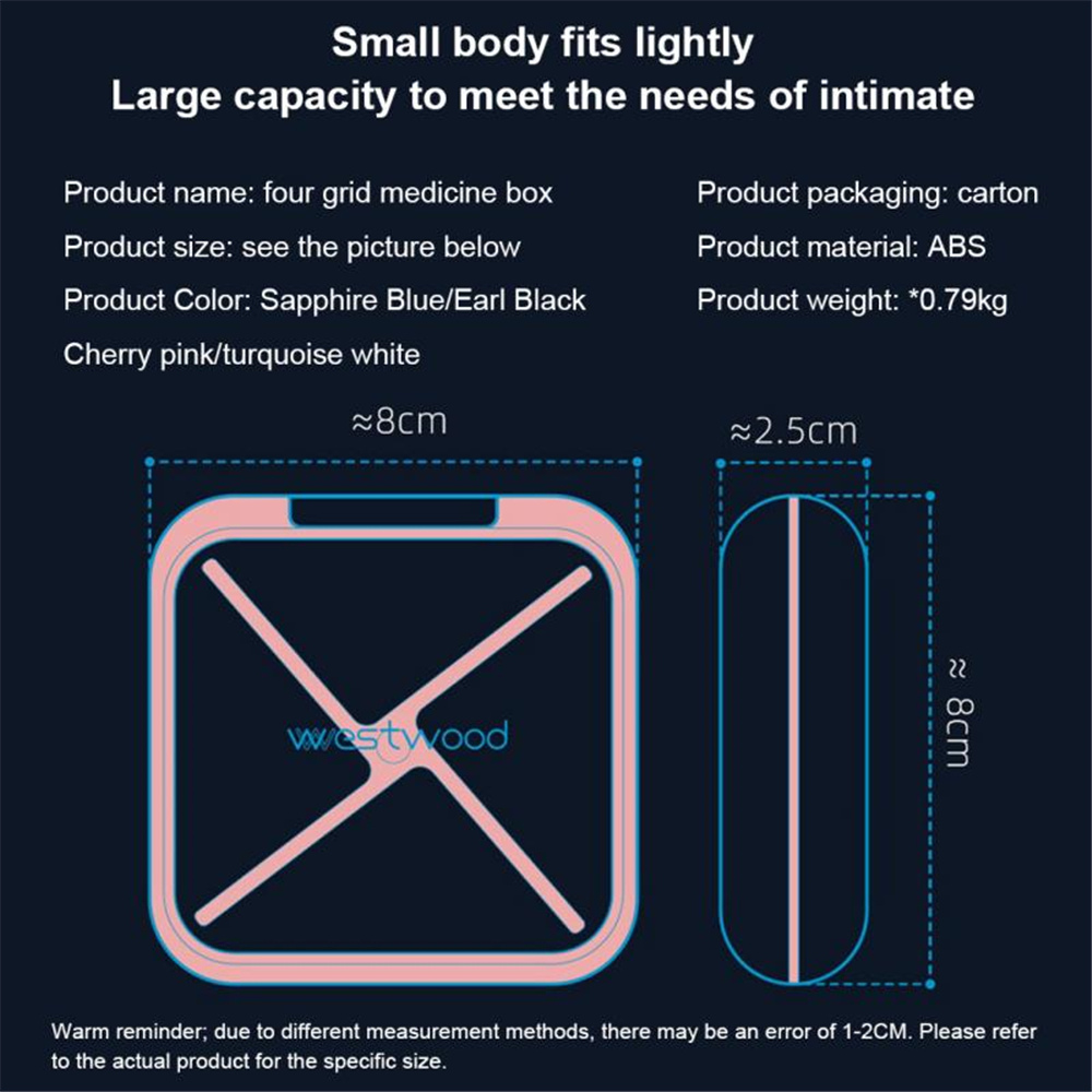 4-Grid-Waterproof-Pill-Box-7-day-Large-Capacity-Small-Detachable-Vitamins-Container-Plastic-Box-Caps-1839715-8