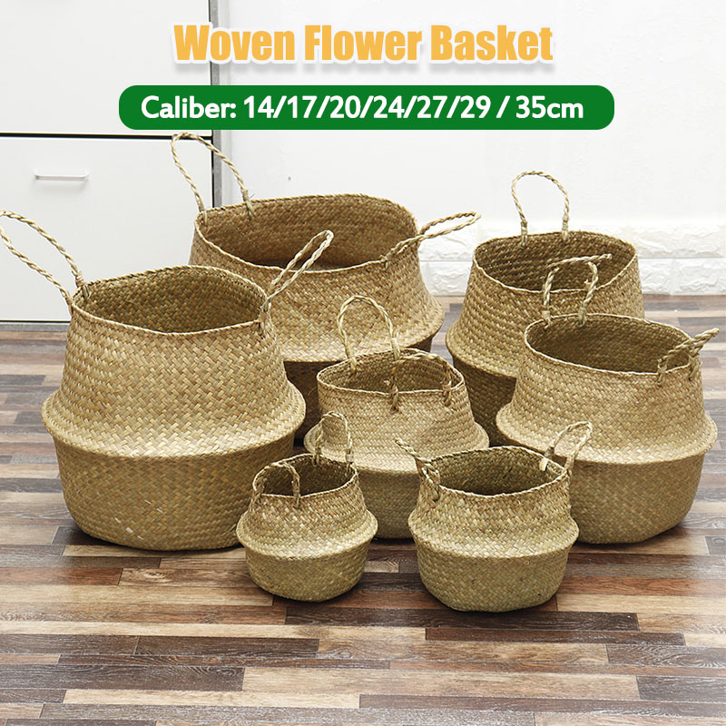 Folding-Seagrass-Storage-Basket-Home-Decorative-Rattan-Plant-Flower-Pot-Decor-Handmade-Woven-Wicker--1786658-1