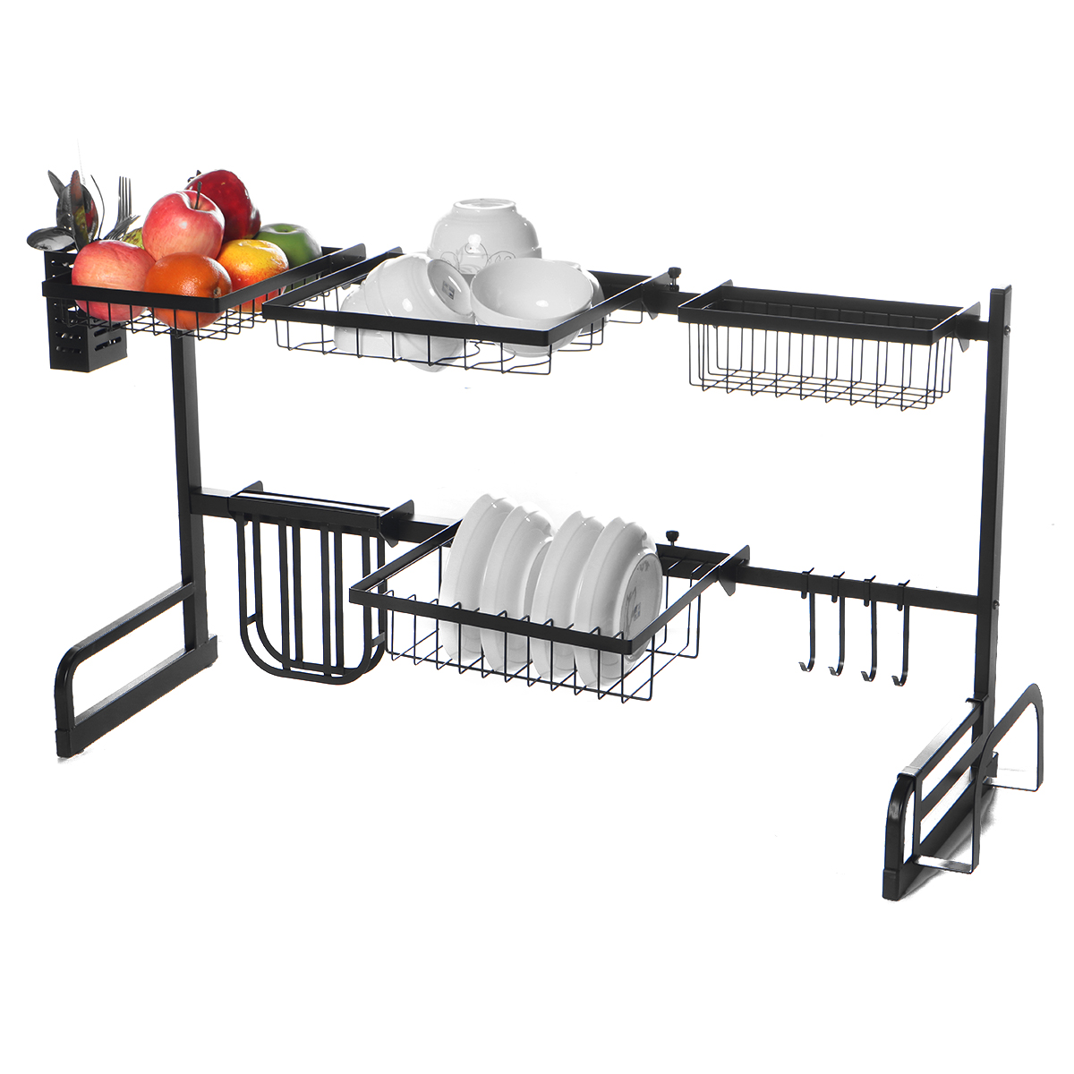 Iron-Art-Retractable-Storage-Rack-63-93cm-Carbon-Steel-Multifunctional-Dish-Rack-Kitchen-Accessories-1767743-19