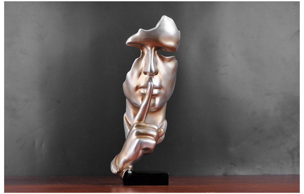 Silence-Is-Gold-Statue-Resin-Abstract-Sculpture-Ornament-Home-Decoration-Modern-Art-Office-Desk-Deco-1782702-7