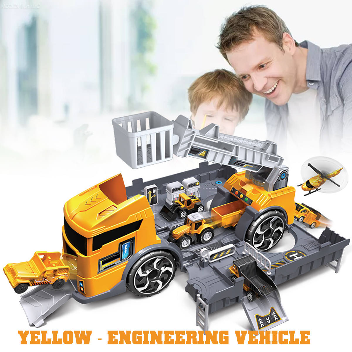 Childrens-Simulation-Diecast-Engineering-Vehicle-Model-Set-Deformation-Storage-Parking-Lot-Education-1555038-9