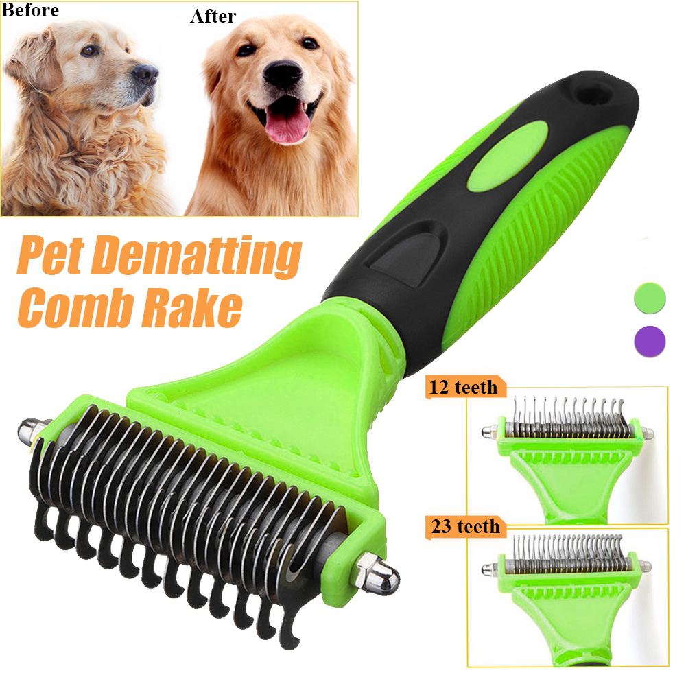 3-in-1-Dual-Sided-Dog-Cat-Hair-Fur-Shedding-Trimmer-Stainless-Steel-Grooming-Dematting-Rake-Comb-Bru-1904467-9