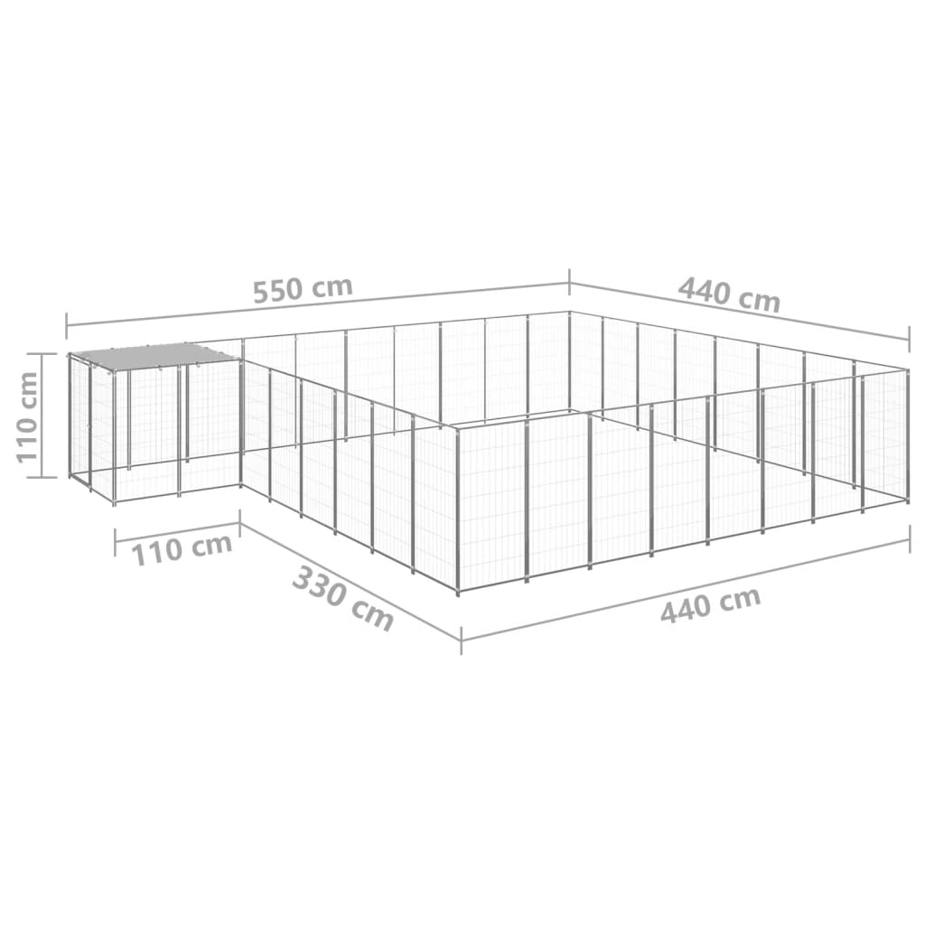 Dog-Kennel-Silver-2214-ftsup2-Steel-1972408-4