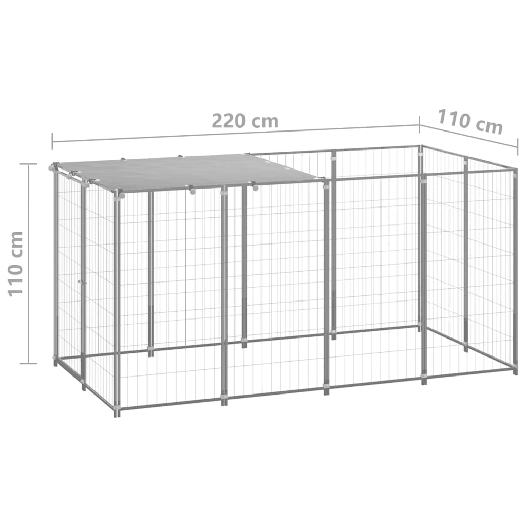 Dog-Kennel-Silver-26-ftsup2-Steel-1972436-6