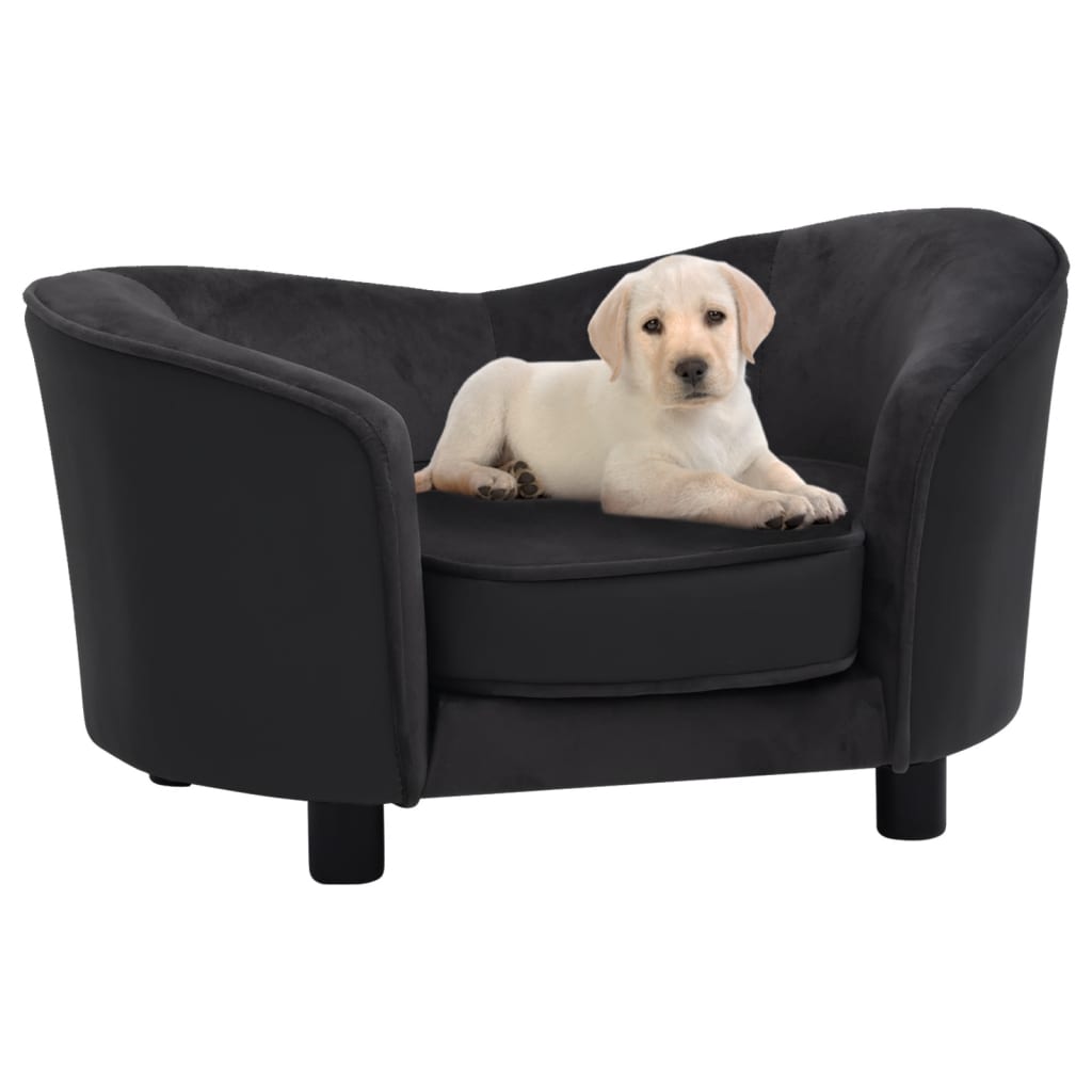 Dog-Sofa-Black-272quotx193quotx157quot-Plush-and-Faux-Leather-1966851-1