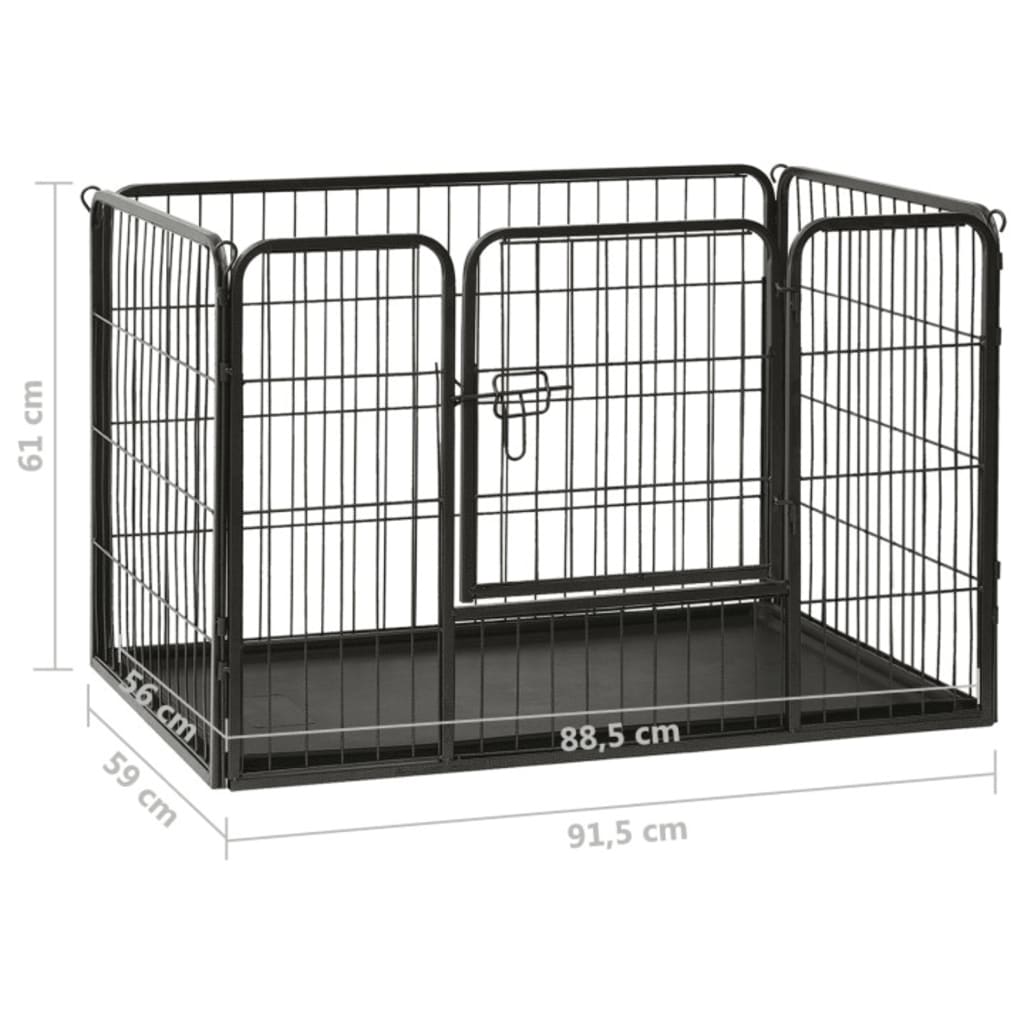 EU-Direct-vidaxl-170575-Outdoor-Dog-Playpen-Steel-915x59x61-cm-House-Cage-Foldable-Puppy-Cats-Sleep--1948518-8