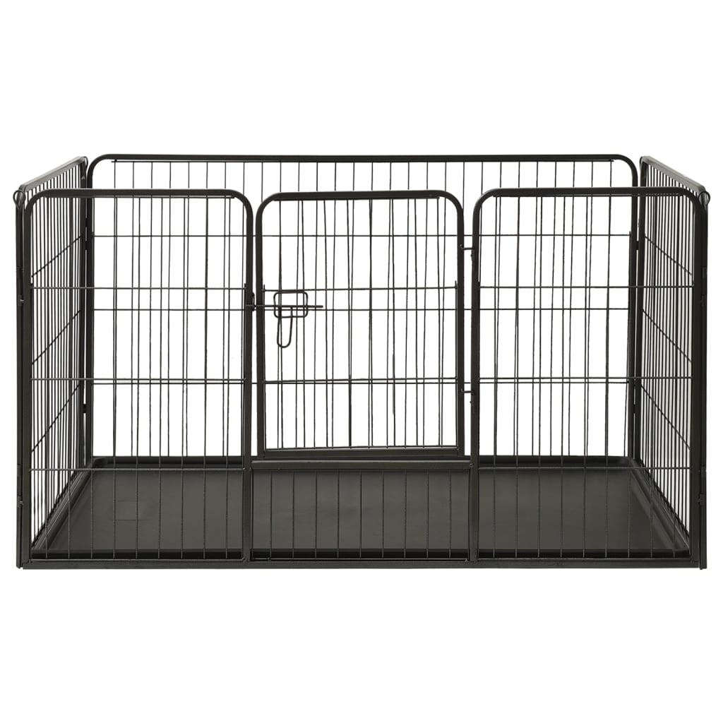 EU-Direct-vidaxl-170576-Outdoor-Dog-Playpen-Steel-123x775x745-cm-House-Cage-Foldable-Puppy-Cats-Slee-1948519-2