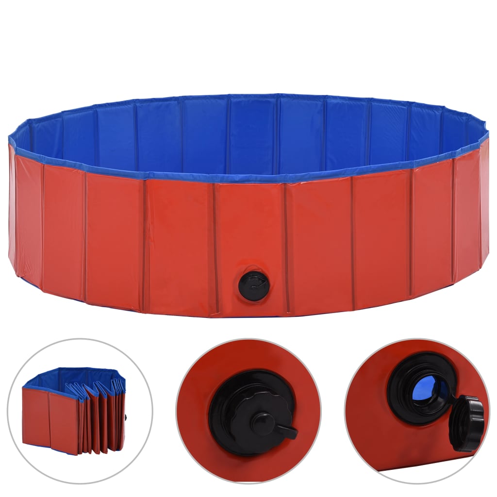 EU-Direct-vidaxl-170823-Foldable-Dog-Swimming-Pool-Red-120x30-cm-PVC-Puppy-Bath-Collapsible-Bathing--1948289-2