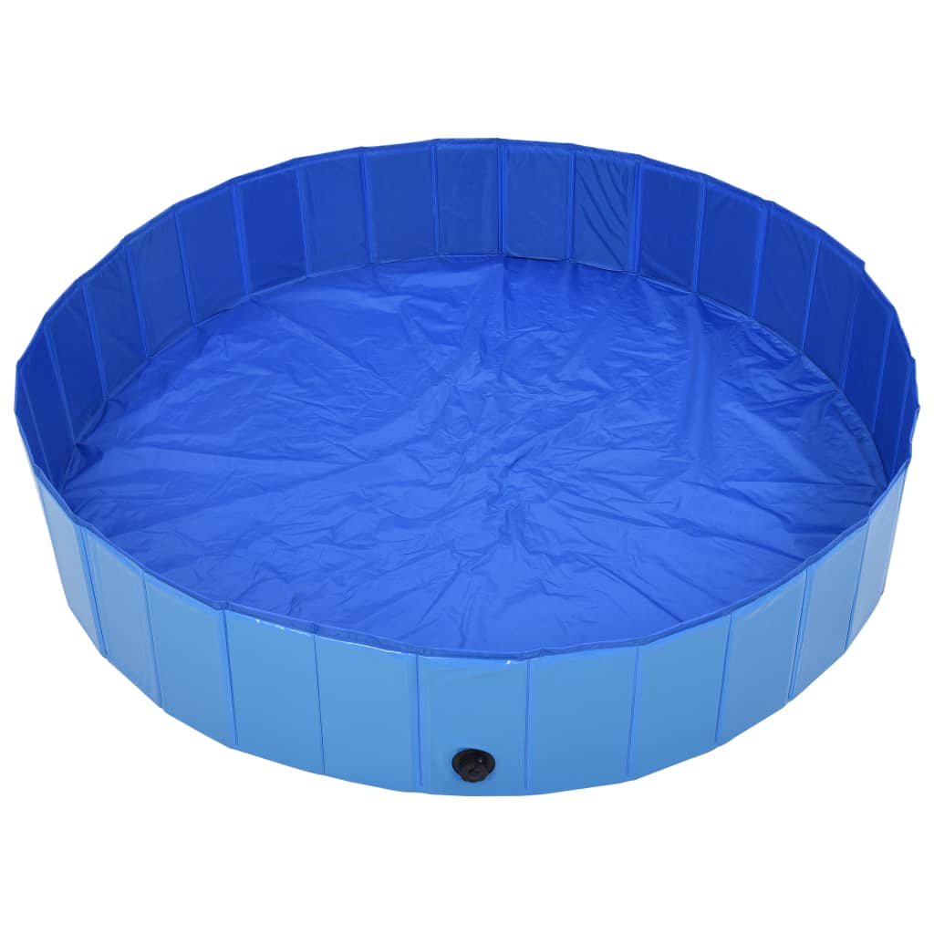 EU-Direct-vidaxl-170827-Foldable-Dog-Swimming-Pool-Blue-160x30-cm-PVC-Puppy-Bath-Collapsible-Bathing-1948297-2