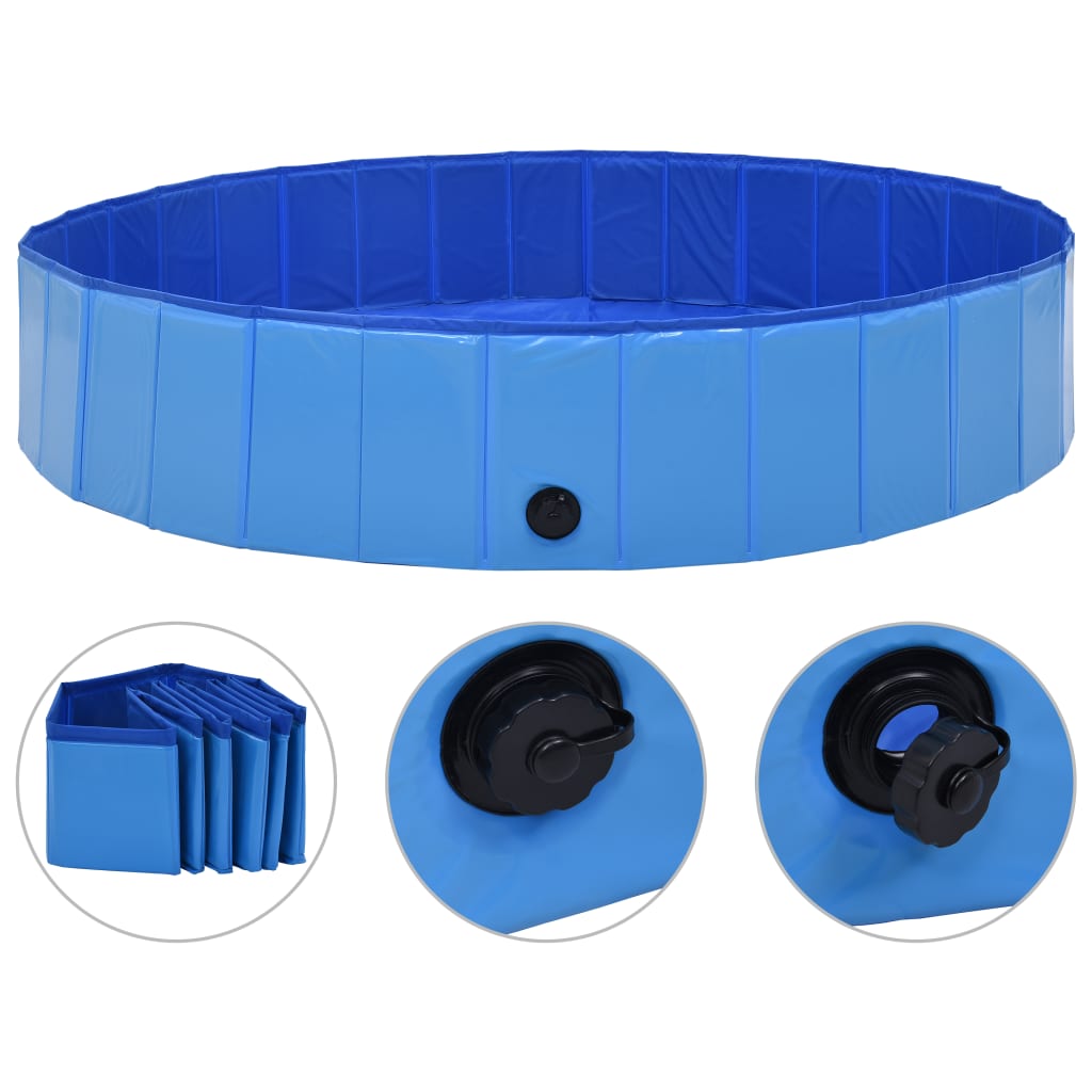 EU-Direct-vidaxl-170827-Foldable-Dog-Swimming-Pool-Blue-160x30-cm-PVC-Puppy-Bath-Collapsible-Bathing-1948297-3